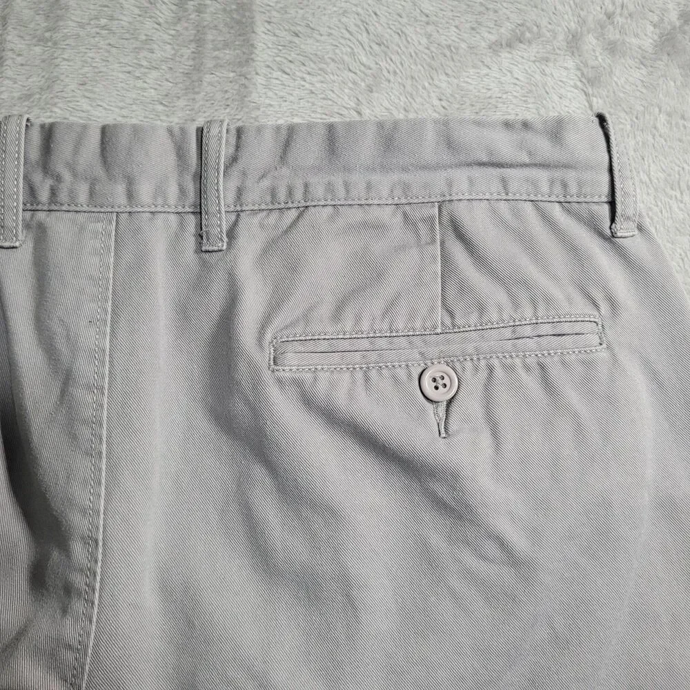 J.Crew Sutton Chino Pants Mens 33x30 Gray Slim Straight Flat Front Cotton Canvas